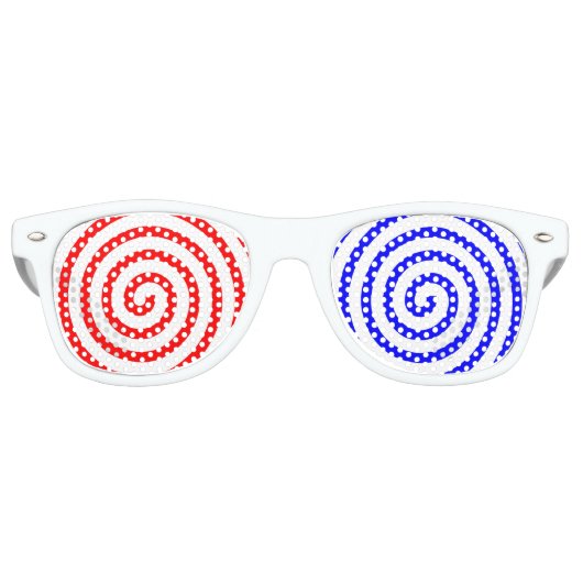 Gehypnotiseerd rood blauw retro zonnebril (Voorkant)