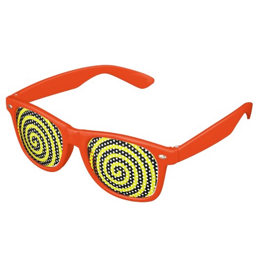 Gehypnotiseerde Geel Retro Zonnebril (Gekanteld)