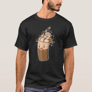 Geïceerde koffie en chocolade melk zijn gelukkig t-shirt