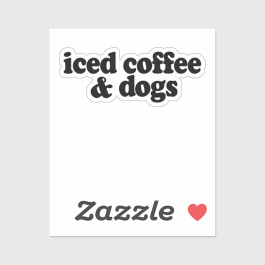 Geïceerde koffie en honden sticker (Vel)