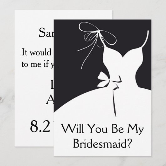 Geïdentificeerd of Bridesmaid Kaart (Voorkant / Achterkant)