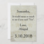 Geïdentificeerd of Bridesmaid Kaart (Achterkant)