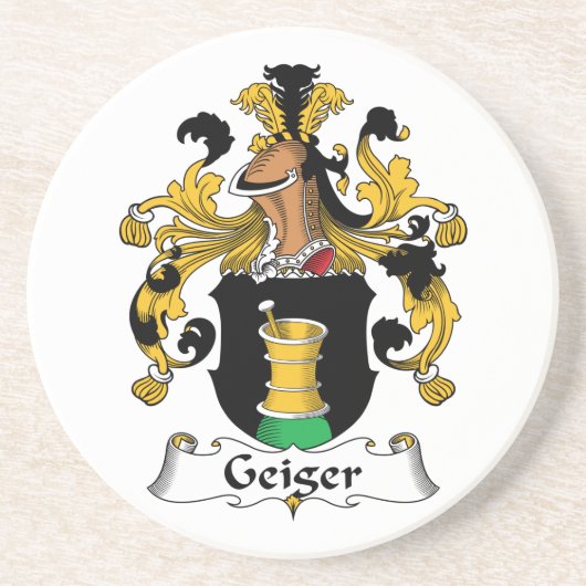 Geiger Family Crest Zandsteen Onderzetter (Voorkant)