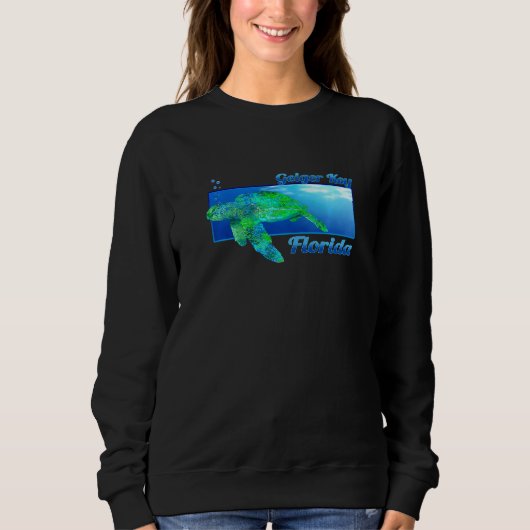 Geiger Key Florida Swimming Zee Turtle Trui (Voorkant)