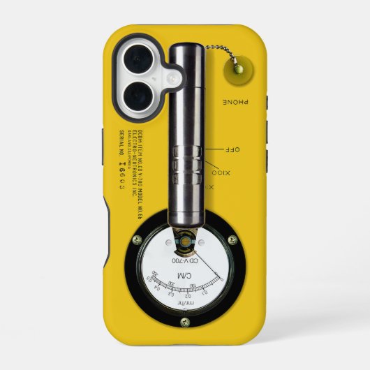 Geiger teller CD V-700 iPhone 16 Hoesje (Achterkant)