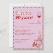 Geïllustreerd 30e verjaardag Proost tot 30 jaar! Kaart (Voorkant)