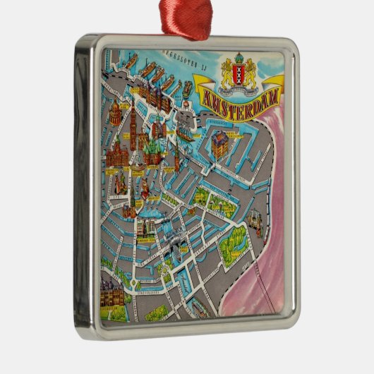  geïllustreerd Amsterdams Kaart Ornament (Rechts)