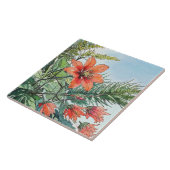 Geïllustreerd Aquarel Botanisch Oranje Bloemmotief Tegeltje (Zijkant)