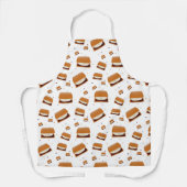 Geïllustreerd Brown White Smiling S'more patroon Schort (Voorkant)