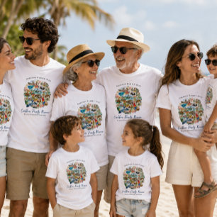 Geïllustreerd Caribisch Familiereünie T-Shirt