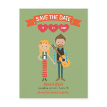 Geïllustreerd Cartoon Koppel Portret Trouwen