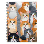 Geïllustreerd Cat Crowd Notitieboek (Voorkant)