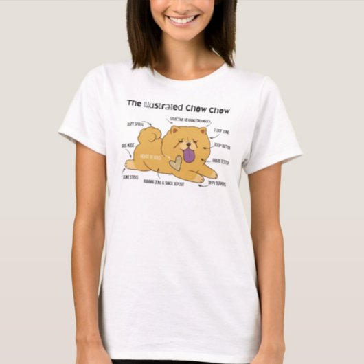 GEÏLLUSTREERD CHOW Wit T-Shirt