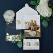 Geïllustreerd Comomeer Italië bruiloft Acryl Uitnodigingen