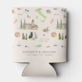 Geïllustreerd Comomeer Italië bruiloft Blikjeskoeler (Achterkant)