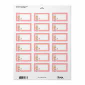 Geïllustreerd Cupcake Meisje Label in Medium (Full Sheet)