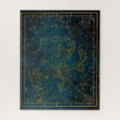 geïllustreerd donkerblauw & Gold Star-kaart Legpuzzel (Verticaal)