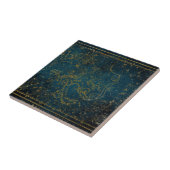 geïllustreerd donkerblauw & Gold Star-kaart Tegeltje (Zijkant)