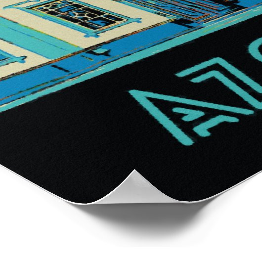 geïllustreerd eiland Azoren Terceira Portugal Poster (Hoek)