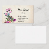  geïllustreerd Floral Pink Visitekaartje (Voorkant / Achterkant)