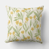 Geïllustreerd geel wild bloem madeliefje patroon kussen (Voorkant)
