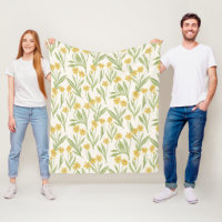 Geïllustreerd geel wild kegel bloem patroon
