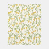 Geïllustreerd geel wild kegel bloem patroon fleece deken (Voorkant)