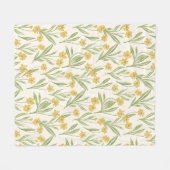 Geïllustreerd geel wild kegel bloem patroon fleece deken (Voorkant (Horizontaal))