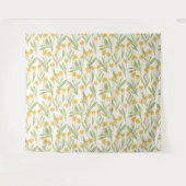 Geïllustreerd geel wild kegel bloem patroon wandkleed (Voorkant (horizontaal))