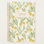 Geïllustreerd geel Wildbloempatroon Planner<br><div class="desc">Deze spiraalgebonden notitieboek planner heeft een crèmehoes met een textuurpatroon en geïllustreerde gele wilde bloemstelen. Eenvoudige, moderne tekst is gemakkelijk te personaliseren en vergeet niet om de "return if found" tekst op de achterkant te bewerken, alleen in hoesje dat je planner verdwaalt.</div>
