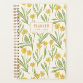 Geïllustreerd  geel Wildbloempatroon Planner (Voorkant)