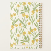 Geïllustreerd  geel Wildbloempatroon Planner (Achterkant)