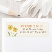 Geïllustreerd geel Wildflower retouradres Etiket (Insitu)