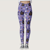 Geïllustreerd Halloween Patroon met paarse Leggings (Voorkant)