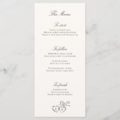 Geïllustreerd hangertje Whimsical huwelijksmenu Menu (Voorkant)