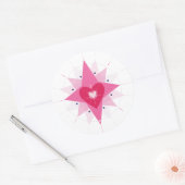 Geïllustreerd Hart Roze Rode Cirkel Sticker (Envelop)