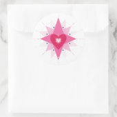Geïllustreerd Hart Roze Rode Cirkel Sticker (Tas)