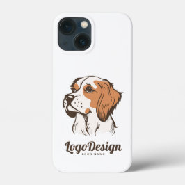 Geïllustreerd hondenlogo met een bruine en witte  Case-Mate iPhone case