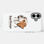 Geïllustreerd hondenlogo met een bruine en witte Case-Mate iPhone case (Achterkant (horizontaal))