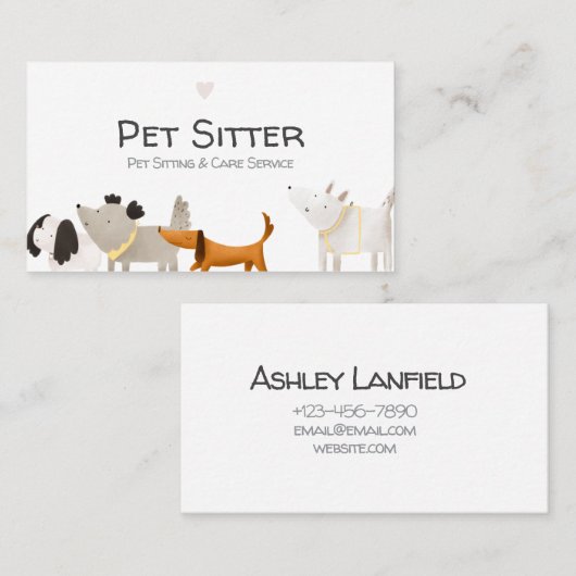 Geïllustreerd huisdier Visitekaartje (Voorkant / Achterkant)