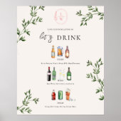 Geïllustreerd huwelijksbarmenu poster (Voorkant)