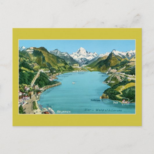 geïllustreerd kaartmeer Lucerne Briefkaart (Voorkant)