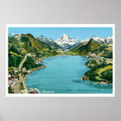  geïllustreerd kaartmeer Lucerne Poster (Voorkant)