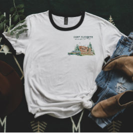 Geïllustreerd kamperen | Bruidsmeisje vrijgezellen T-shirt