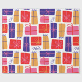 Geïllustreerd kerstcadeau cadeaupapier (Vlak)