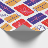 Geïllustreerd kerstcadeau cadeaupapier (Hoek)