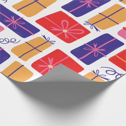 Geïllustreerd kerstcadeau cadeaupapier (Hoek)