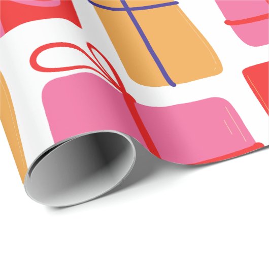 Geïllustreerd kerstcadeau cadeaupapier (Rol Hoek)