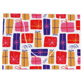Geïllustreerd kerstcadeau groot cadeauzakje (Achterkant)