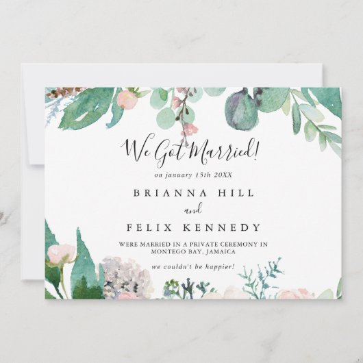 Geïllustreerd kleurrijk tropisch bloemelement aankondiging (Voorkant)